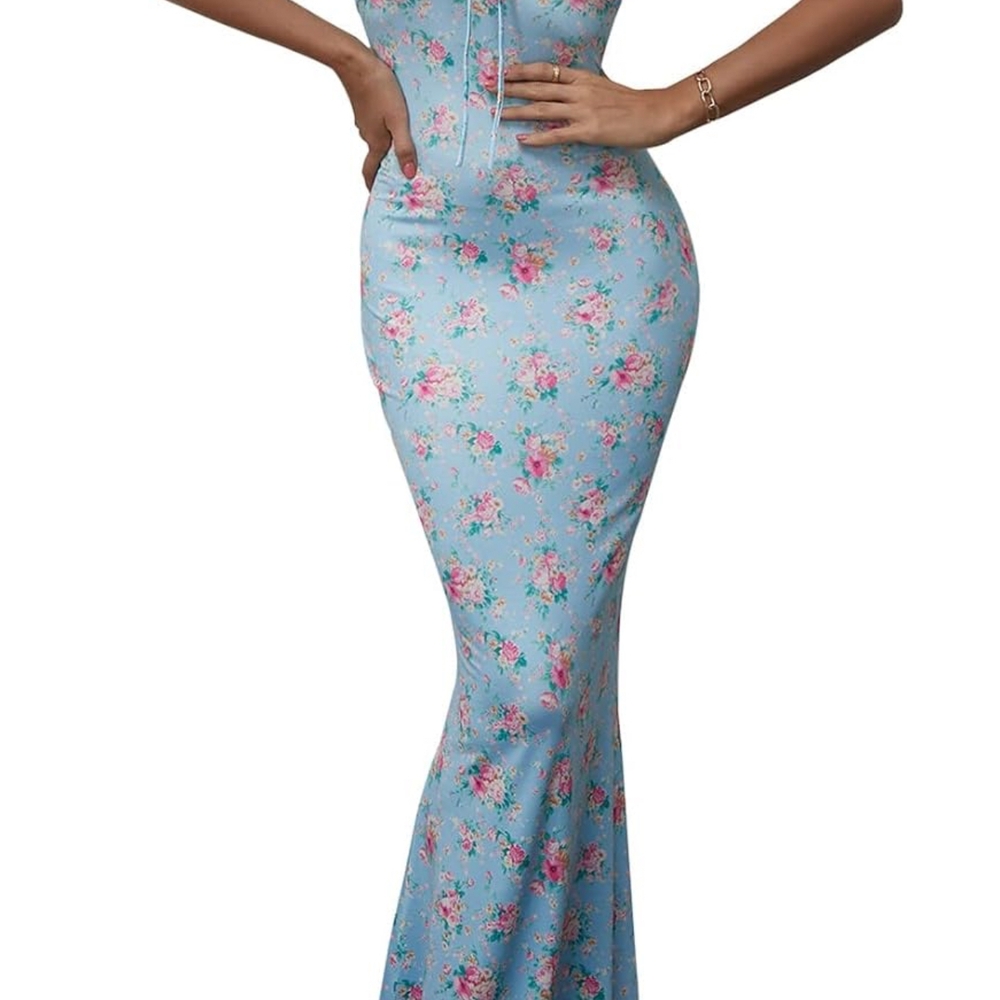 Floral Blue Maxi Dress